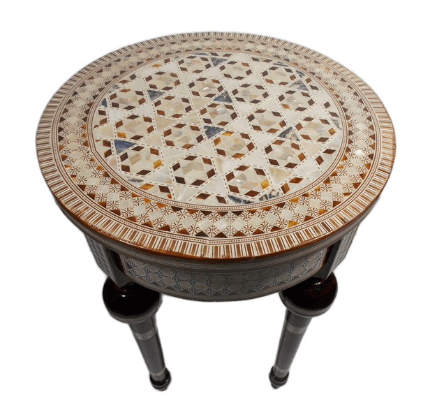 Round Mother of Pearl Moroccan coffee Side table Small